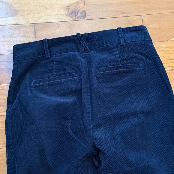 Women Anthropologie The Essential Corduroy Cropped Flare Trousers Dark Blue Sz 6 - Picture 5 of 10
